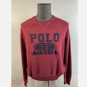 Polo Ralph Lauren Men's Size L Maroon 1967 Athl. Dept. Athletic Stadium Sweater